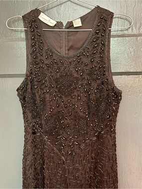 Vintage Laurence Kazar Beaded Silk Dress